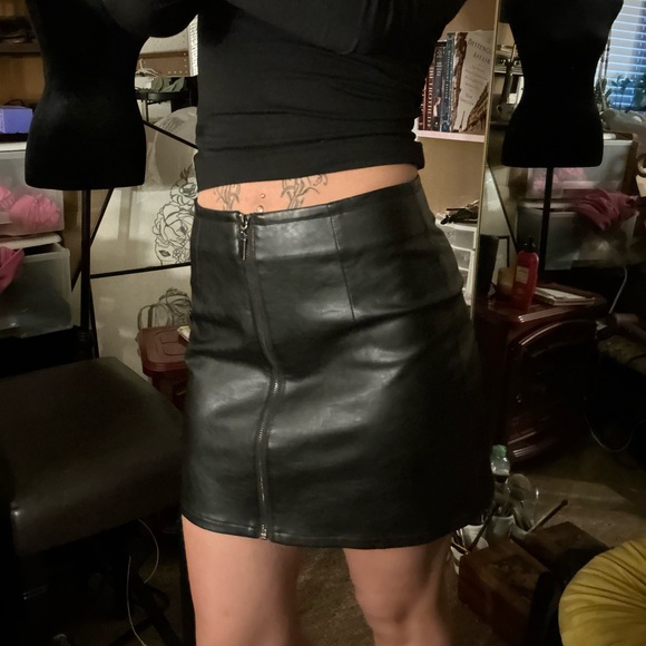 HYFVE Dresses & Skirts - HYFVE Black Faux Leather Mini Skirt